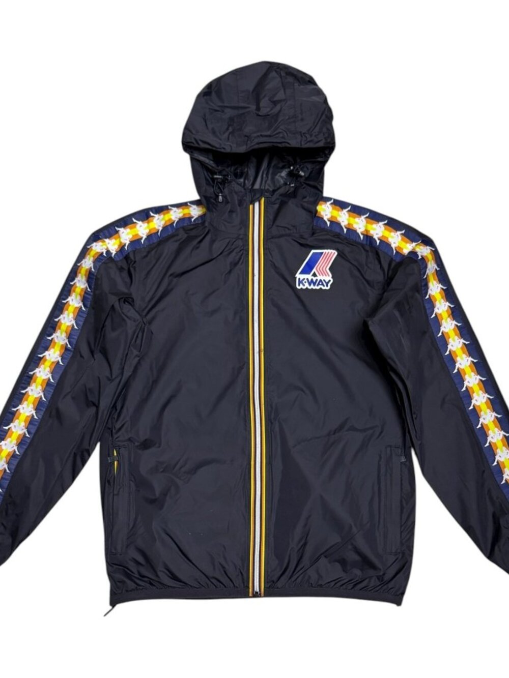 K-WAY x KAPPA Le Vrai Claude Waterproof Designer Windbreaker Jacket Womens Small
